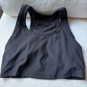 All in Motion Cropped Ribbed Racerback Tank with Built In Bra